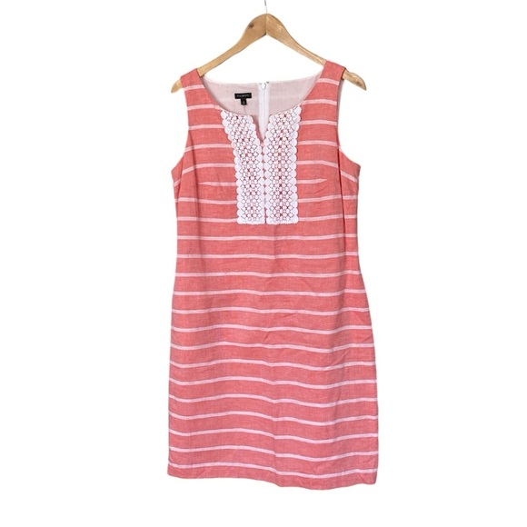 NWT! Talbots Linen/Cotton Shift Dress Size 10, Coral Coastal Beachy Classic - Picture 1 of 7